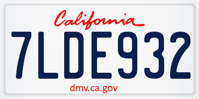 CA license plate 7LDE932