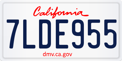 CA license plate 7LDE955