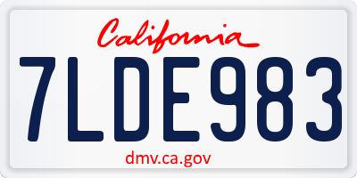 CA license plate 7LDE983