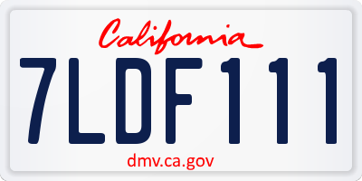 CA license plate 7LDF111