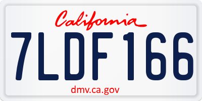 CA license plate 7LDF166