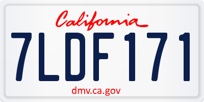 CA license plate 7LDF171