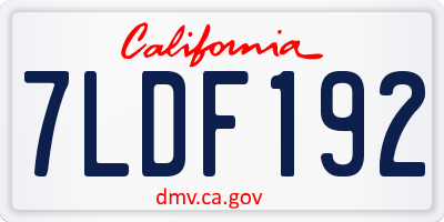 CA license plate 7LDF192