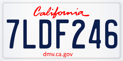 CA license plate 7LDF246