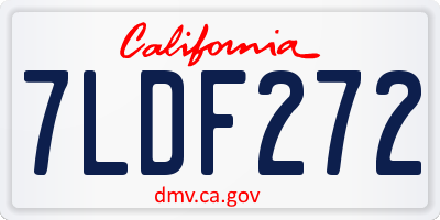 CA license plate 7LDF272