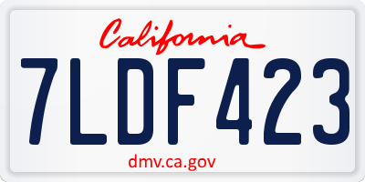 CA license plate 7LDF423