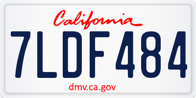 CA license plate 7LDF484