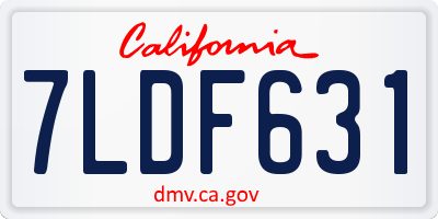 CA license plate 7LDF631
