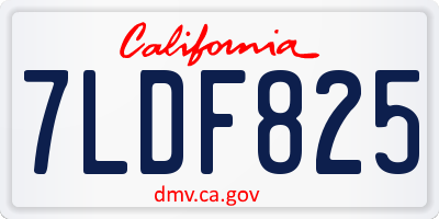 CA license plate 7LDF825