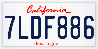 CA license plate 7LDF886