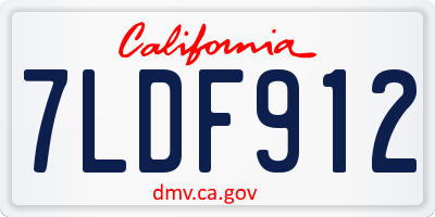 CA license plate 7LDF912