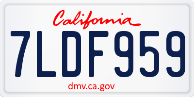CA license plate 7LDF959