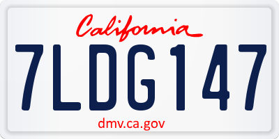 CA license plate 7LDG147
