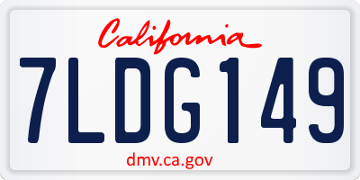 CA license plate 7LDG149