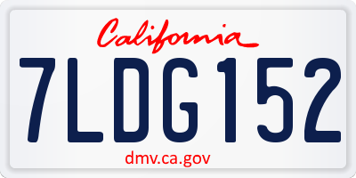 CA license plate 7LDG152