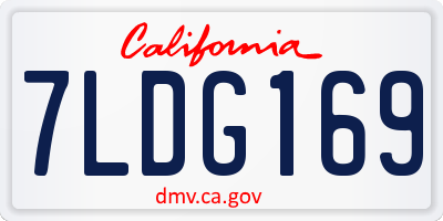 CA license plate 7LDG169