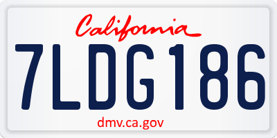 CA license plate 7LDG186