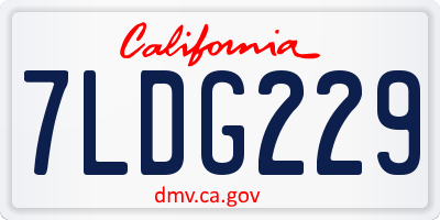 CA license plate 7LDG229