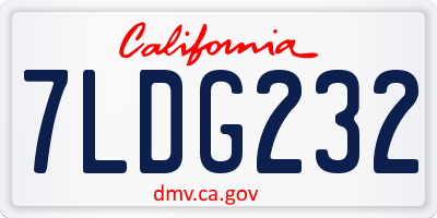 CA license plate 7LDG232
