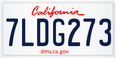 CA license plate 7LDG273