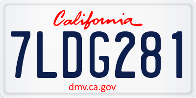 CA license plate 7LDG281