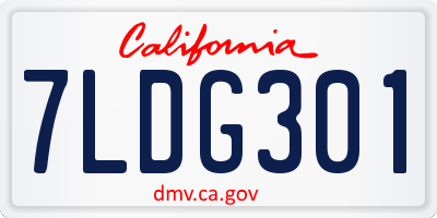 CA license plate 7LDG301