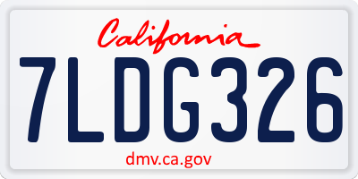 CA license plate 7LDG326