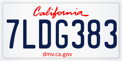 CA license plate 7LDG383