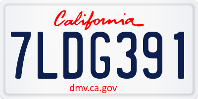 CA license plate 7LDG391