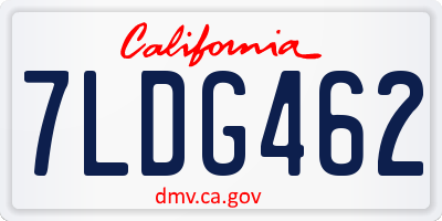 CA license plate 7LDG462