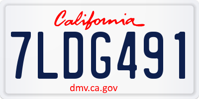 CA license plate 7LDG491