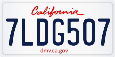 CA license plate 7LDG507
