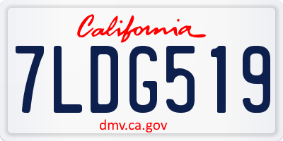 CA license plate 7LDG519