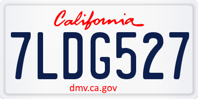 CA license plate 7LDG527