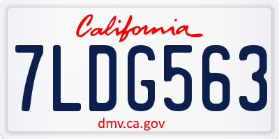 CA license plate 7LDG563