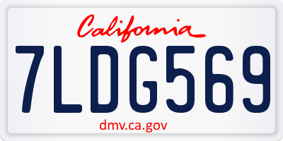 CA license plate 7LDG569