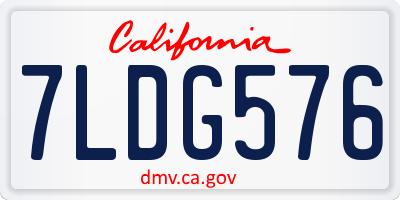 CA license plate 7LDG576