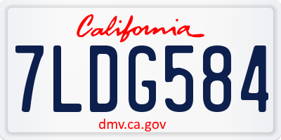 CA license plate 7LDG584