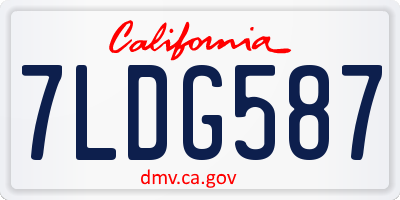 CA license plate 7LDG587