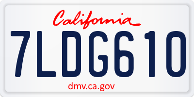 CA license plate 7LDG610