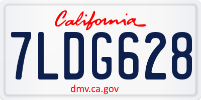 CA license plate 7LDG628