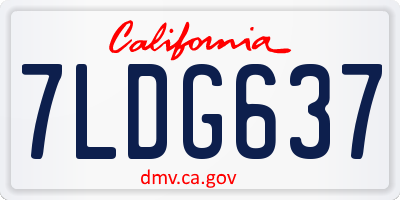 CA license plate 7LDG637