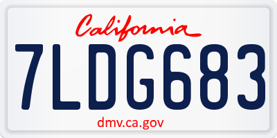CA license plate 7LDG683