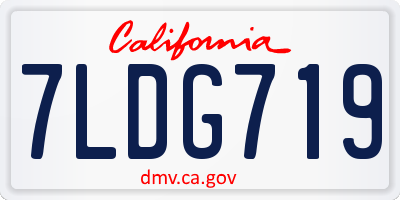 CA license plate 7LDG719