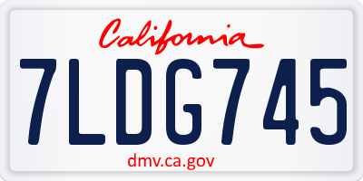 CA license plate 7LDG745