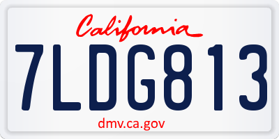 CA license plate 7LDG813