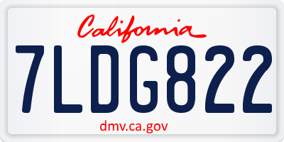 CA license plate 7LDG822