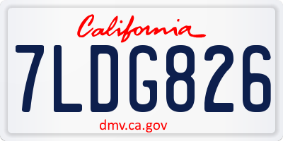 CA license plate 7LDG826