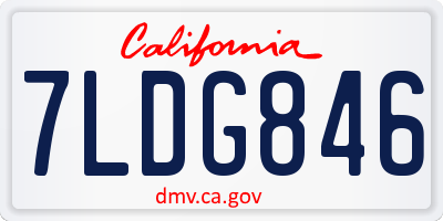CA license plate 7LDG846