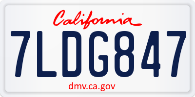 CA license plate 7LDG847